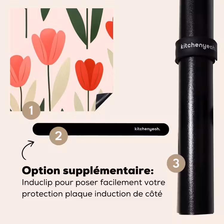 Protection plaque induction - Tulipes - Moderne - Rose — 8