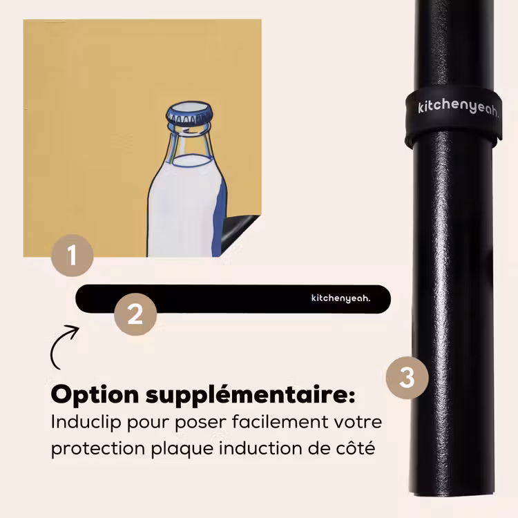 Protection plaque induction - Verres - Bouteille - Illustration - Lait — 8