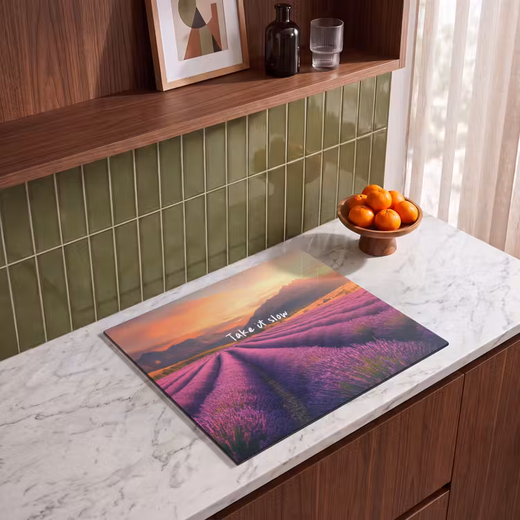 Protection plaque induction - Champ de lavande - Citation - Coucher de soleil — 4