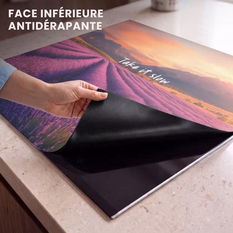Protection plaque induction - Champ de lavande - Citation - Coucher de soleil — 7