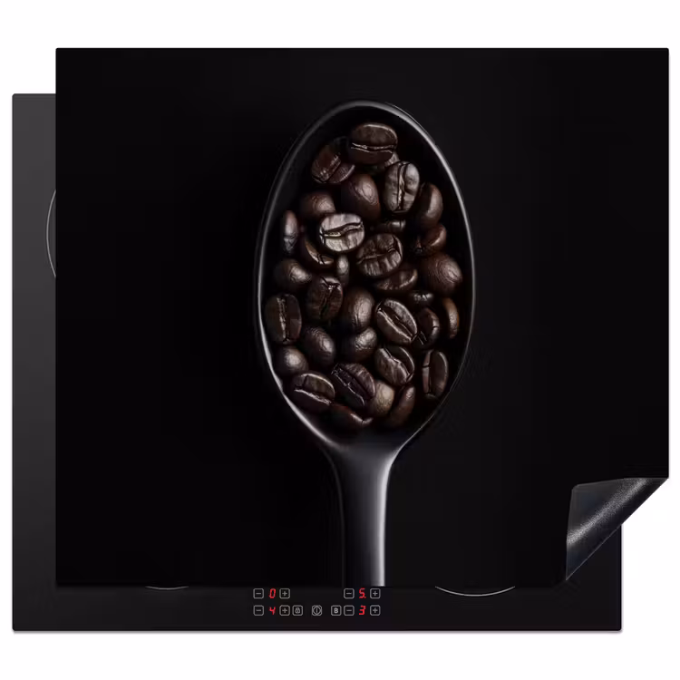 Protection plaque induction - Grains de café - Cuillère - Noir — 1