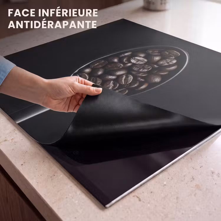 Protection plaque induction - Grains de café - Cuillère - Noir — 7
