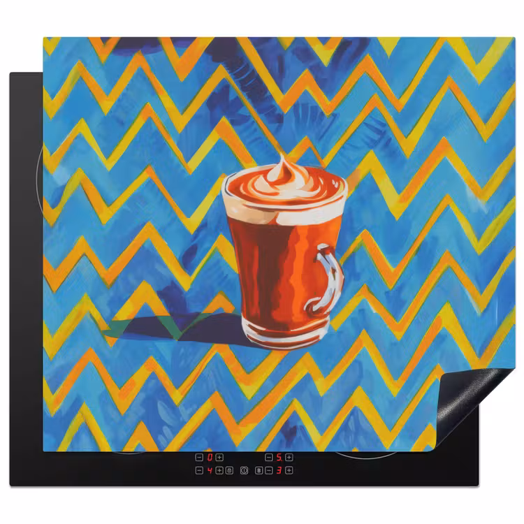 Protection plaque induction - Mug - Café - Zigzag - Crème fouettée — 1