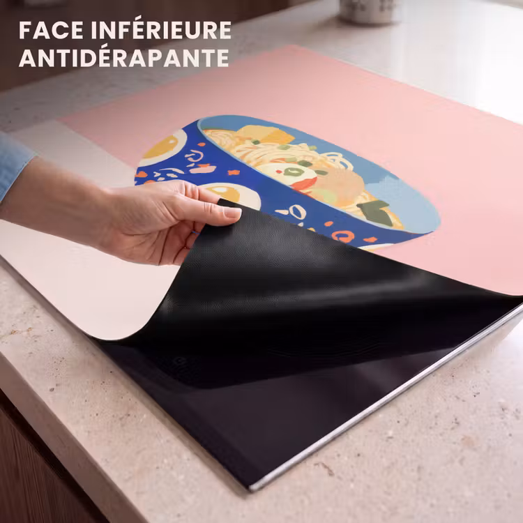 Protection plaque induction - Nouilles - Bol - Bleu - Illustration — 7