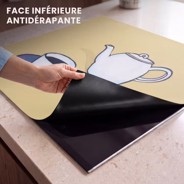 Protection plaque induction - Théière - Tasse - Beige - Illustration — 7