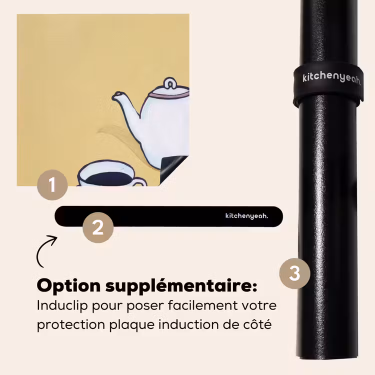 Protection plaque induction - Théière - Tasse - Beige - Illustration — 8