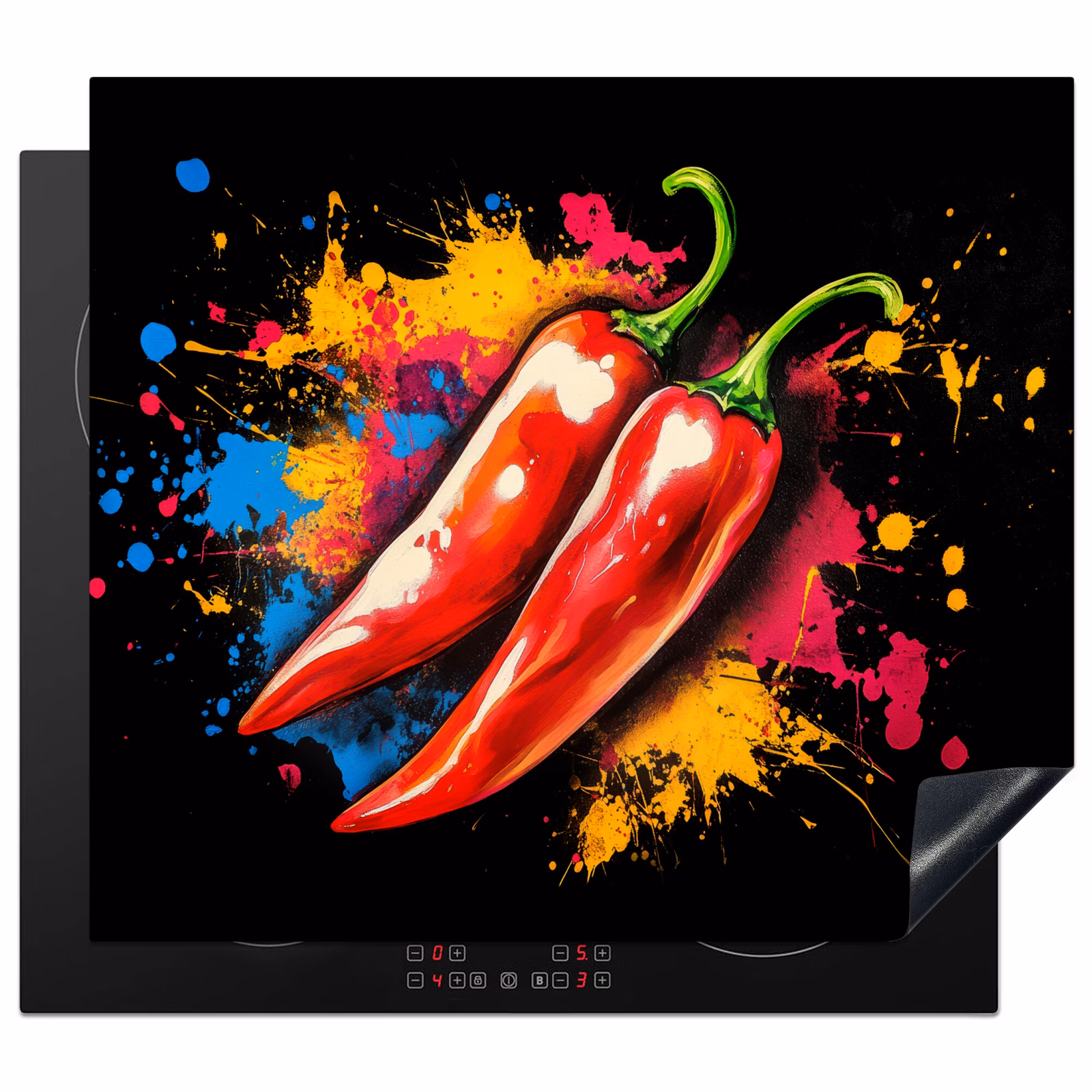 Protection plaque induction - Poivre - Graffiti - Peinture - Abstrait - Moderne - Coloré — 1