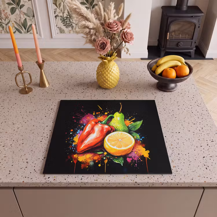 Protection plaque induction - Poivre - Poire - Citron - Graffiti - Peinture - Abstrait — 3