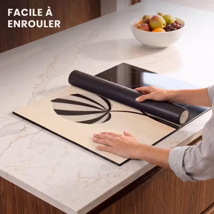 Protection plaque induction - Feuilles - Rayé - Tige - Beige — 6