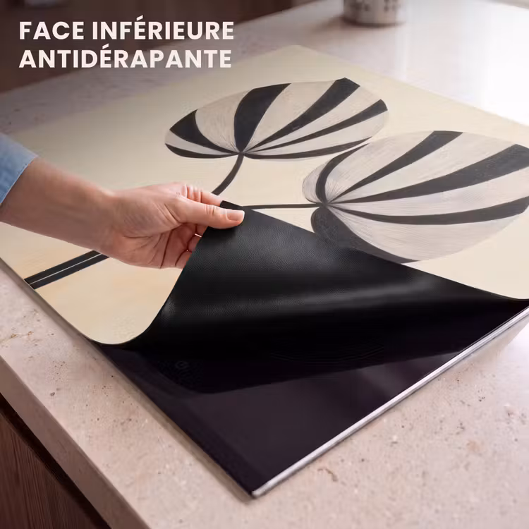 Protection plaque induction - Feuilles - Rayé - Tige - Beige — 7