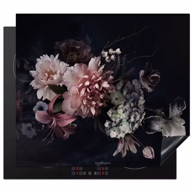 Protection plaque induction - Fleurs - Vintage - Rose — 1