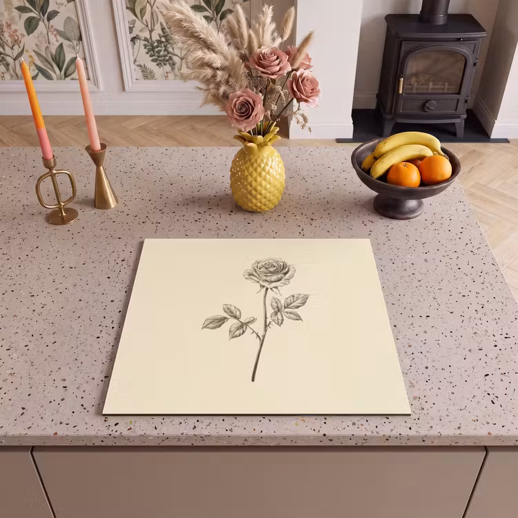 Protection plaque induction - Illustration - Noir - Rose — 3