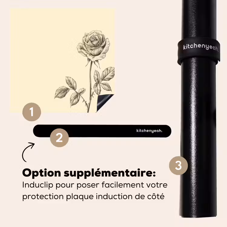 Protection plaque induction - Illustration - Noir - Rose — 8