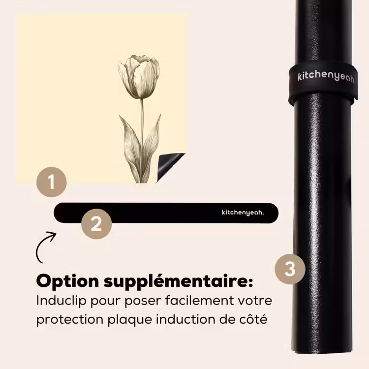 Protection plaque induction - Illustration - Tulipe - Noir — 8