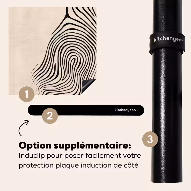 Protection plaque induction - Lignes - Abstraites - Ondulées - Noir — 8