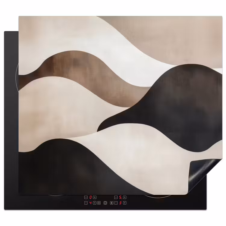 Protection plaque induction - Vagues - Abstrait - Beige — 1