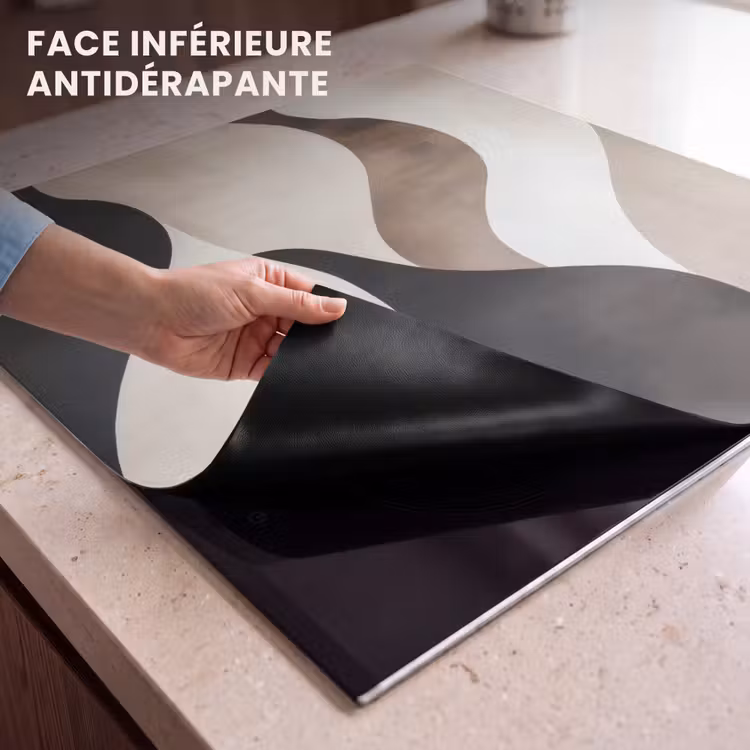 Protection plaque induction - Vagues - Abstrait - Beige — 7