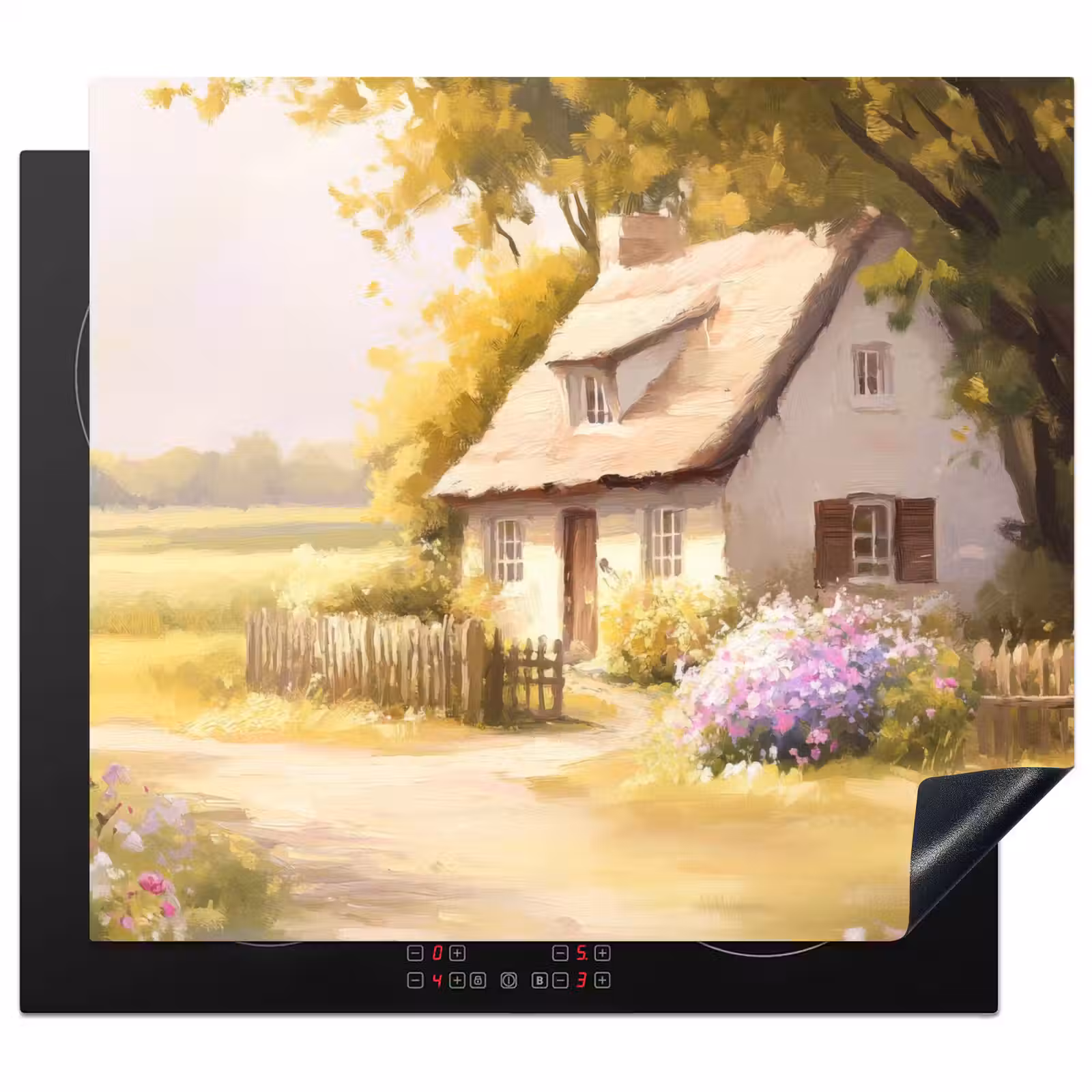Protection plaque induction - Chalet - Bois - Fleurs — 1