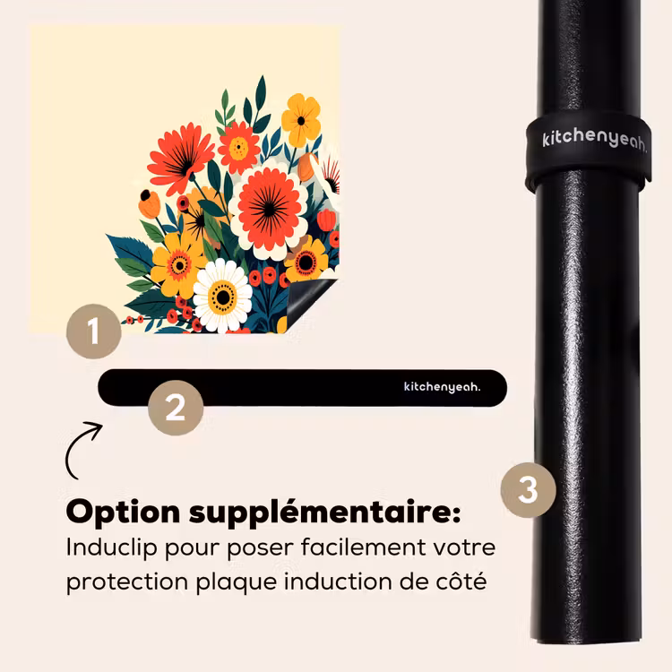 Protection plaque induction - Bouquet - Feuilles - Illustration - Colorée — 8