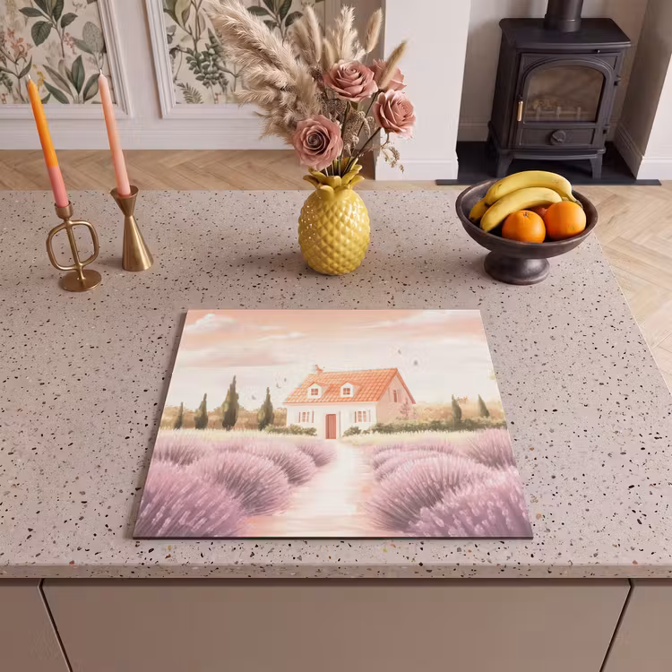 Protection plaque induction - Champ de lavande - Maison - Violet — 3
