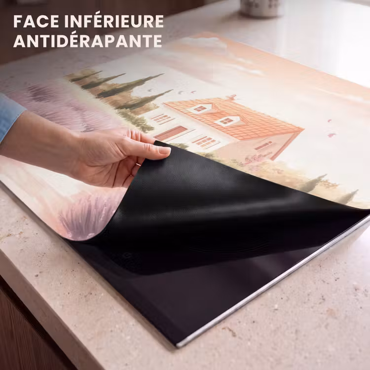 Protection plaque induction - Champ de lavande - Maison - Violet — 7