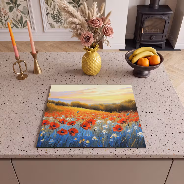 Protection plaque induction - Coquelicot - Champ de fleurs - Coloré — 3
