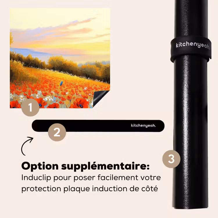 Protection plaque induction - Coquelicot - Champ de fleurs - Coloré — 8