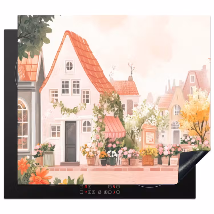 Protection plaque induction - Fleurs - Maisons - Village — 1