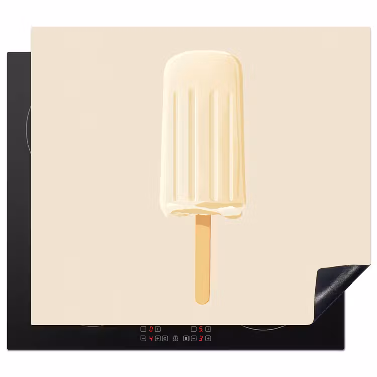 Protection plaque induction - Minimaliste - Glace à l'eau - Bâton - Beige — 1