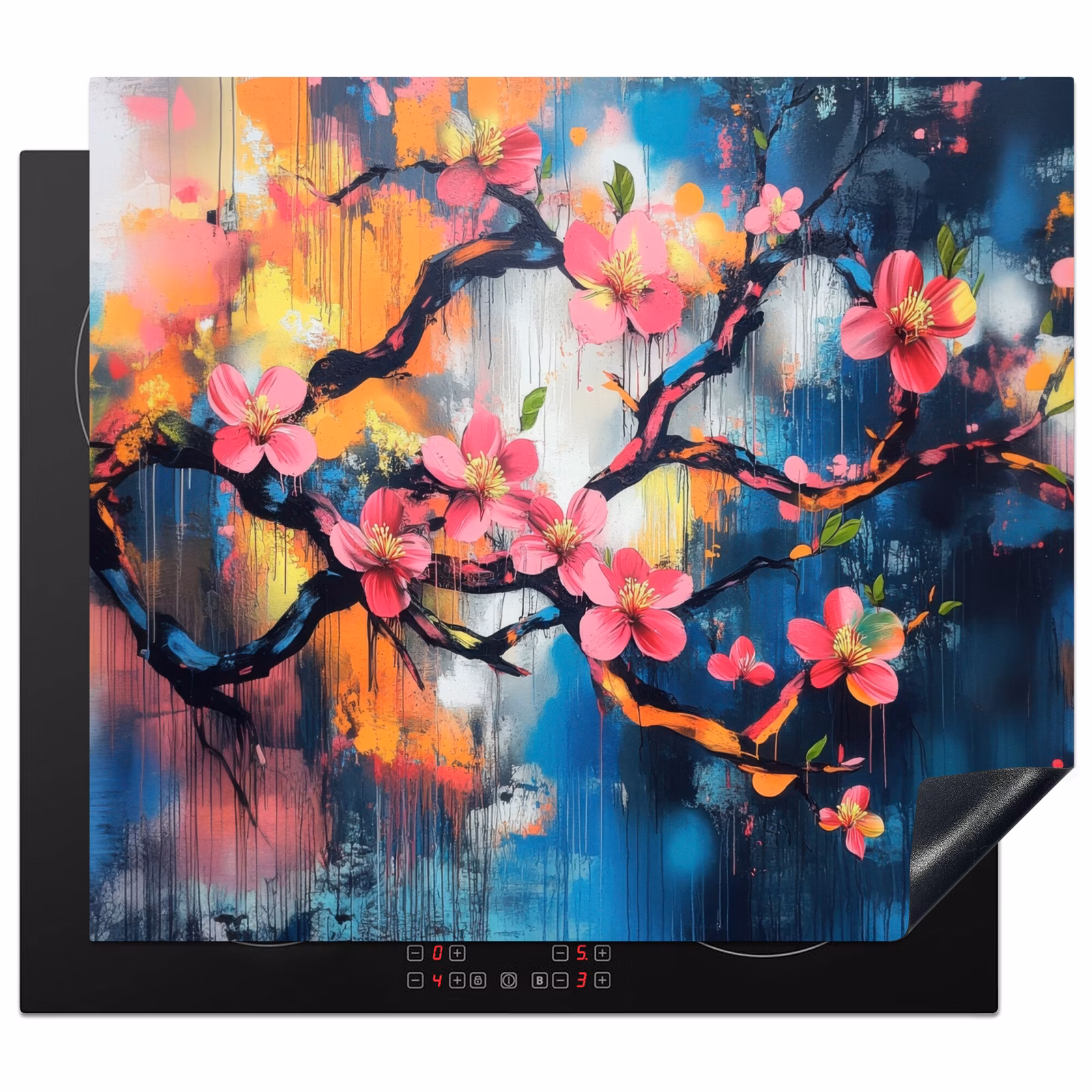 Protection plaque induction - Fleurs - Branches - Artistique - Rose — 1