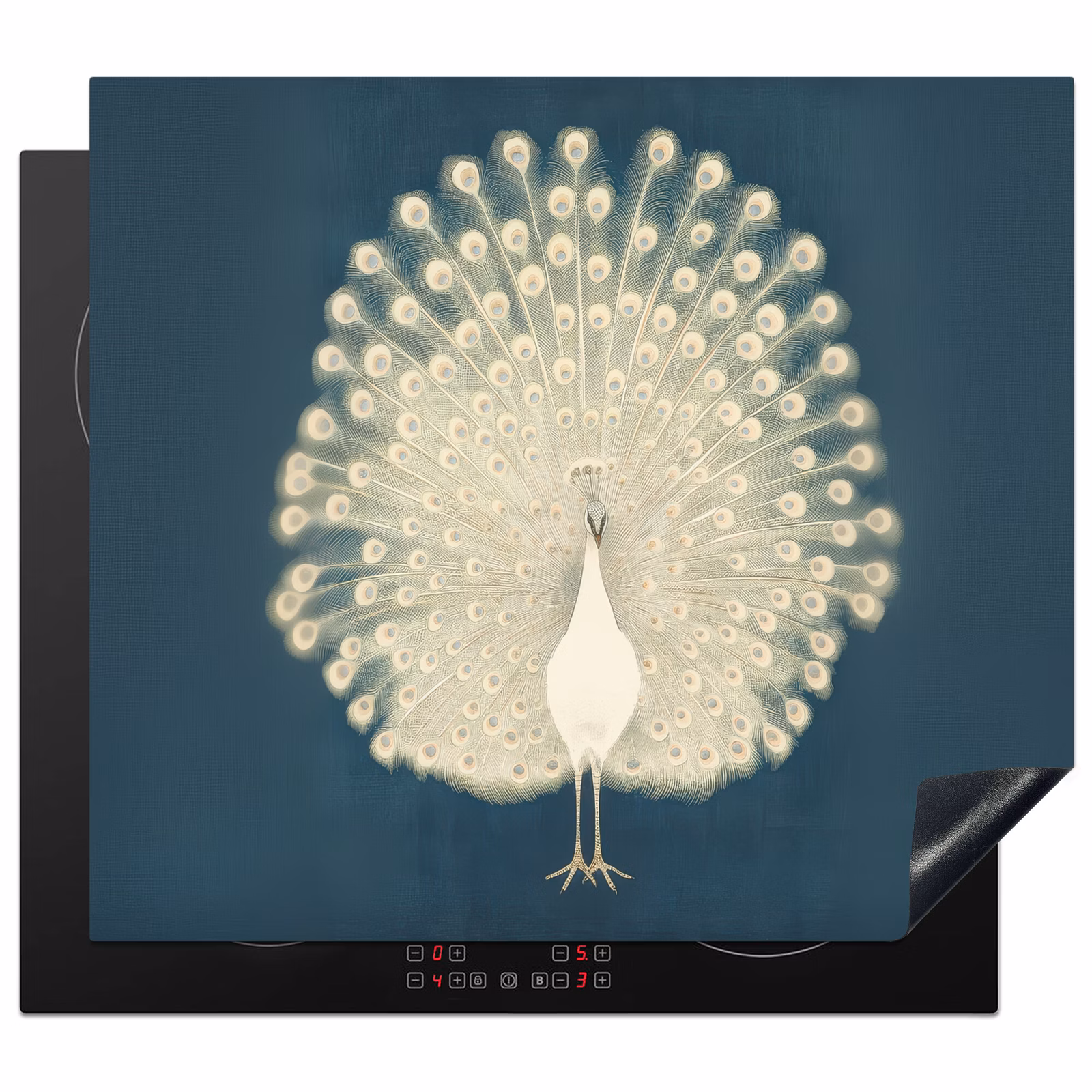 Protection plaque induction - Oiseau - Bleu - Vintage — 1