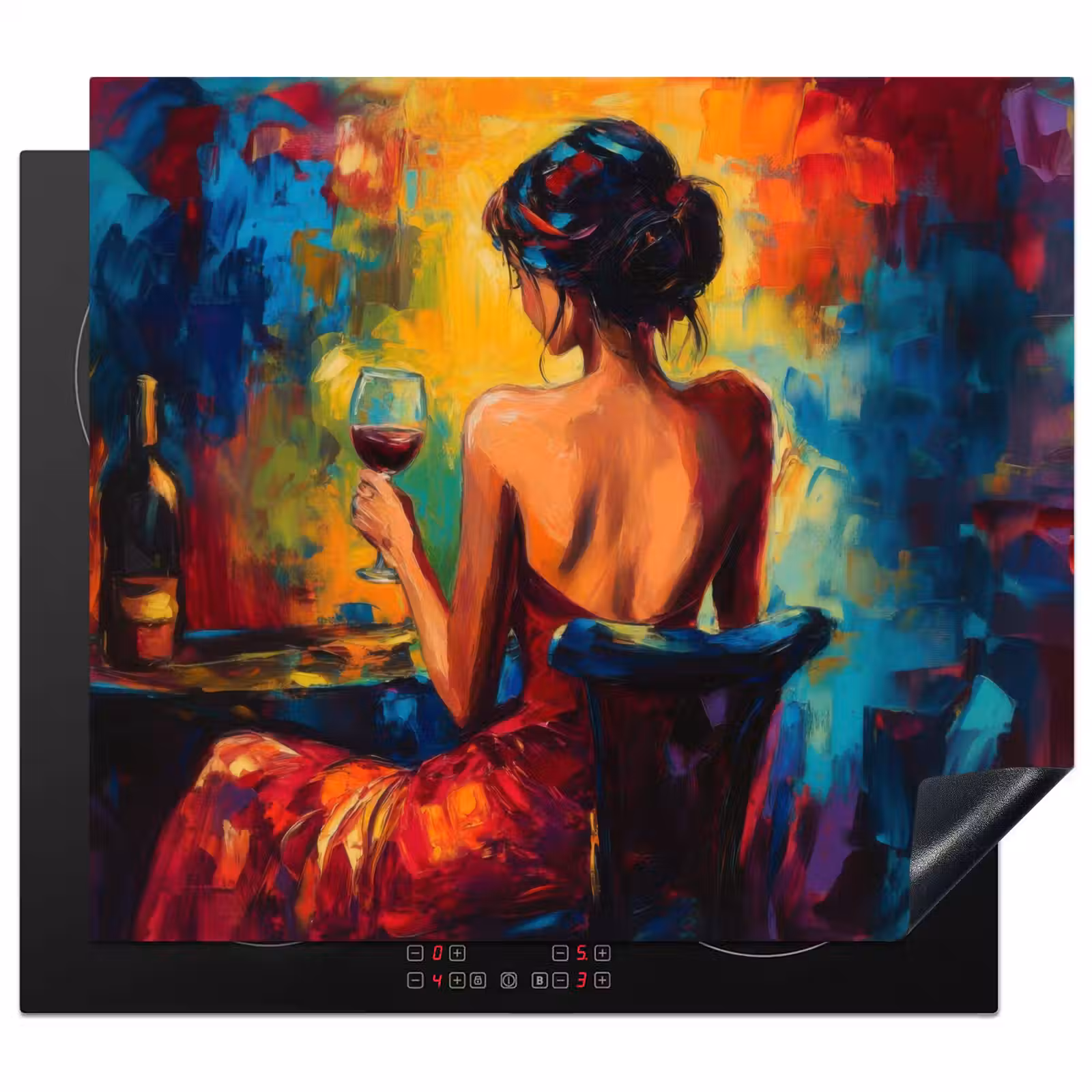 Protection plaque induction - Vin - Femme - Atmosphérique - Coloré — 1