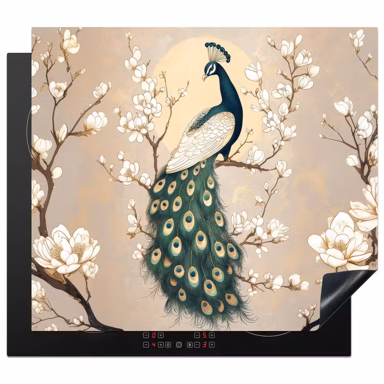 Protection plaque induction - Paon - Branche - Fleurs — 1
