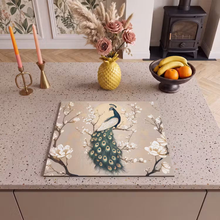 Protection plaque induction - Paon - Branche - Fleurs — 3