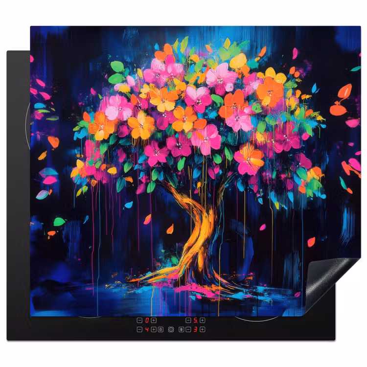 Protection plaque induction - Arbre - Fleurs - Magique - Coloré — 1
