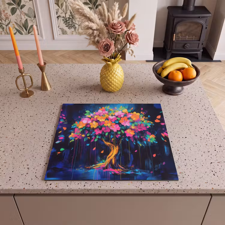 Protection plaque induction - Arbre - Fleurs - Magique - Coloré — 3