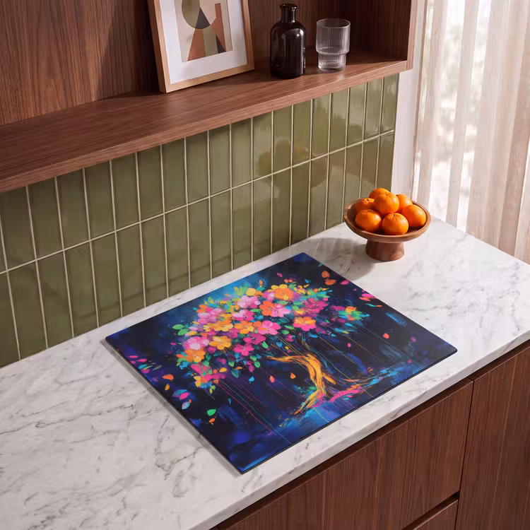 Protection plaque induction - Arbre - Fleurs - Magique - Coloré — 4