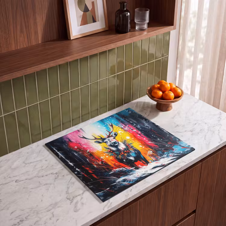 Protection plaque induction - Renne - Bois - Couronne - Coloré — 4
