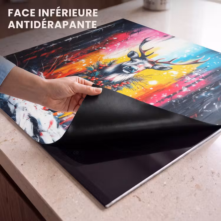 Protection plaque induction - Renne - Bois - Couronne - Coloré — 7