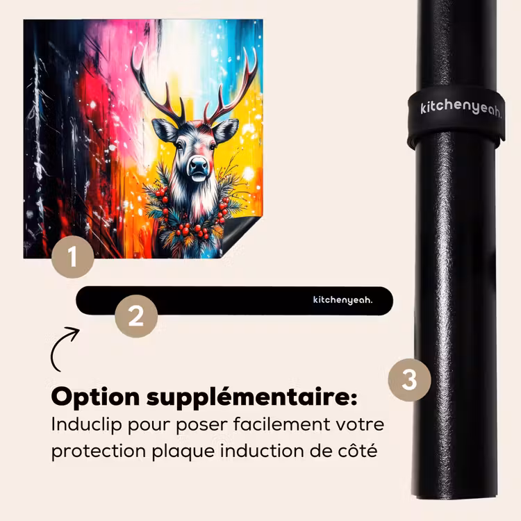 Protection plaque induction - Renne - Bois - Couronne - Coloré — 8