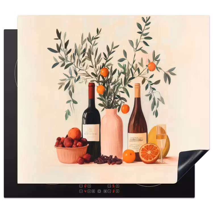Protection plaque induction - Bouteilles de vin - Branches - Oranges — 1