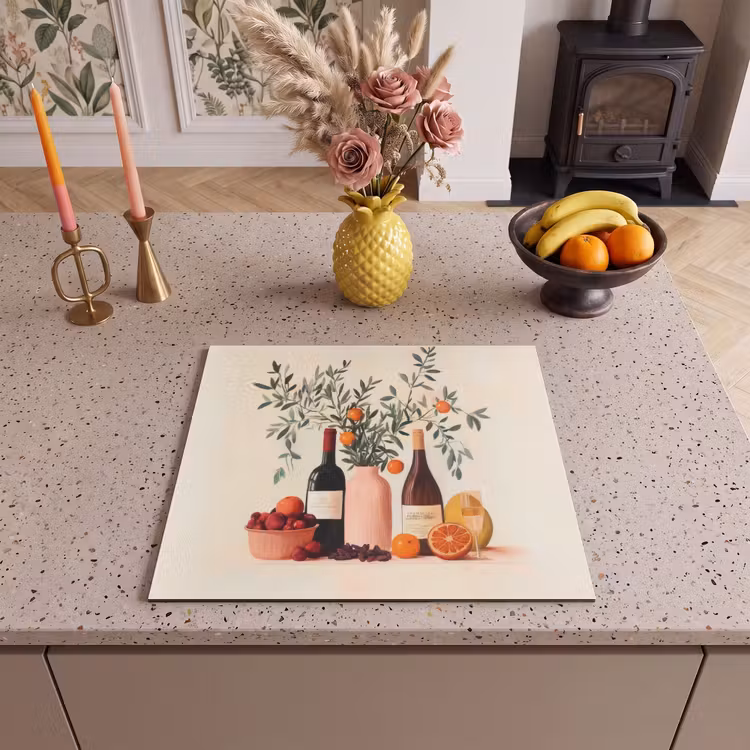 Protection plaque induction - Bouteilles de vin - Branches - Oranges — 3