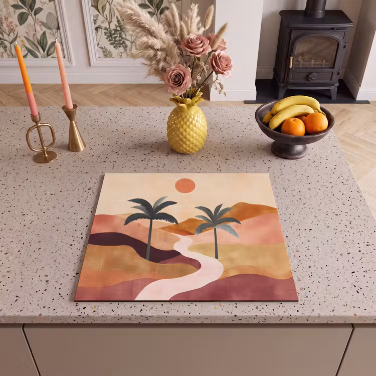 Protection plaque induction - Collines - Palmiers - Abstrait — 3