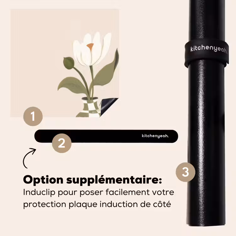 Protection plaque induction - Fleur - Blanche - Vase - Citation — 8