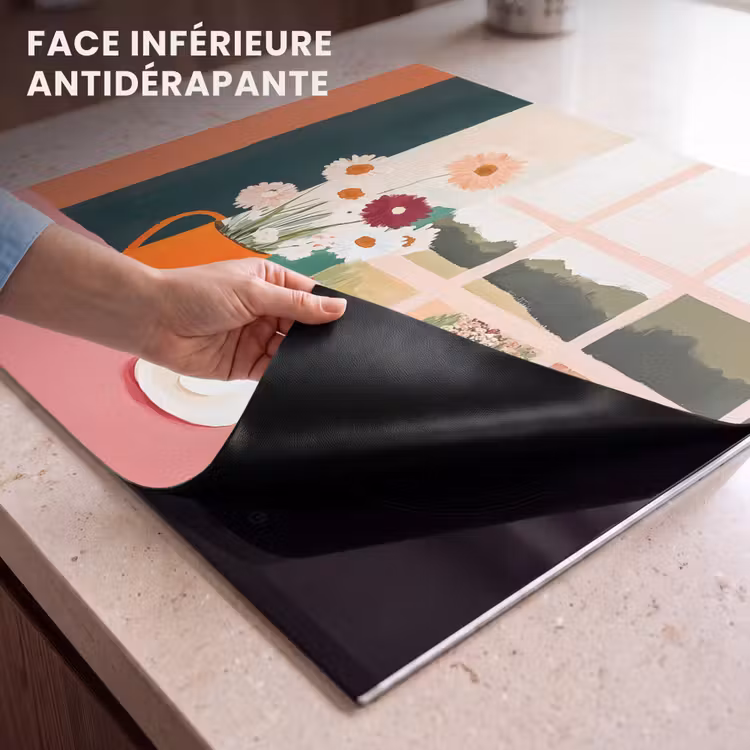 Protection plaque induction - Fleurs - Café - Fenêtre — 7