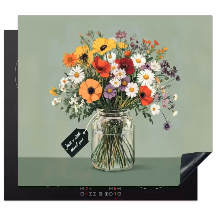 Protection plaque induction - Fleurs - Vase - Carte — 1