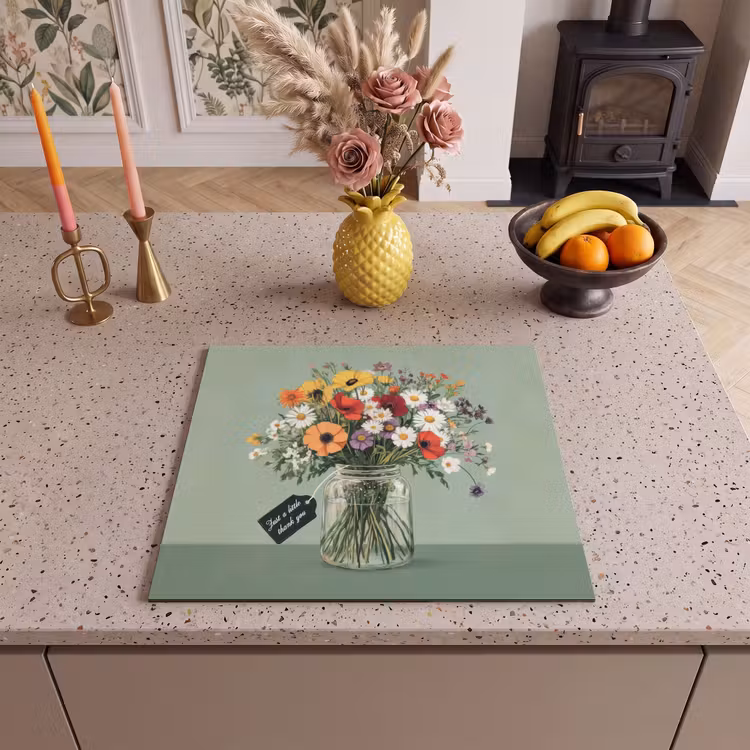 Protection plaque induction - Fleurs - Vase - Carte — 3