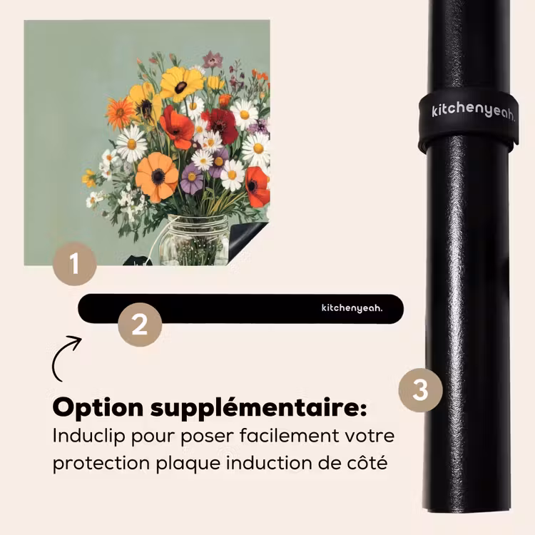 Protection plaque induction - Fleurs - Vase - Carte — 8