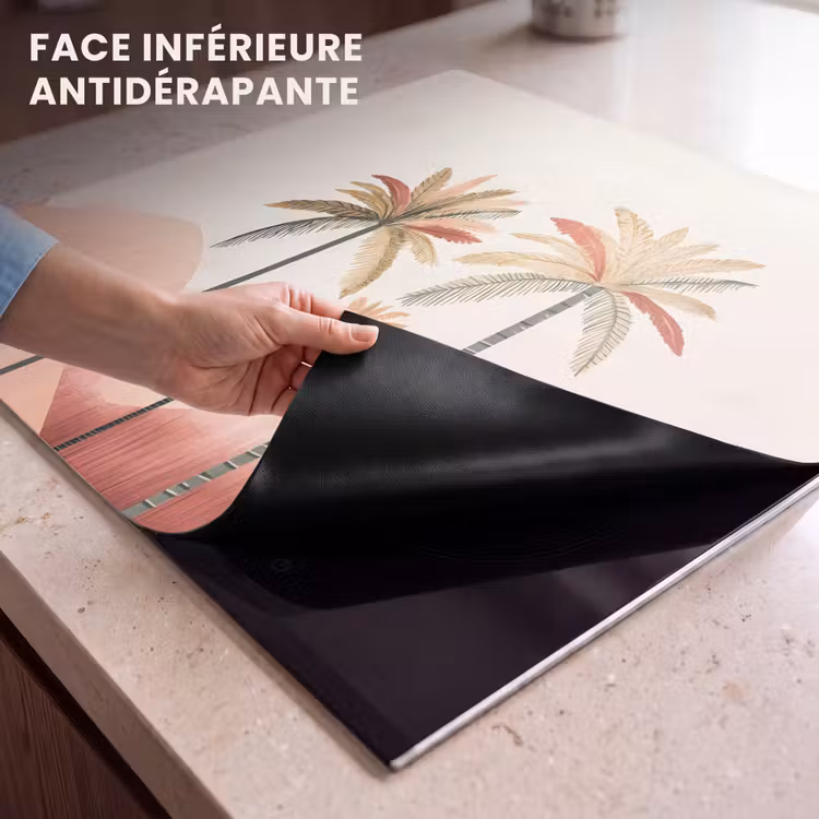 Protection plaque induction - Palmiers - Collines - Minimaliste - Rose tendre — 7