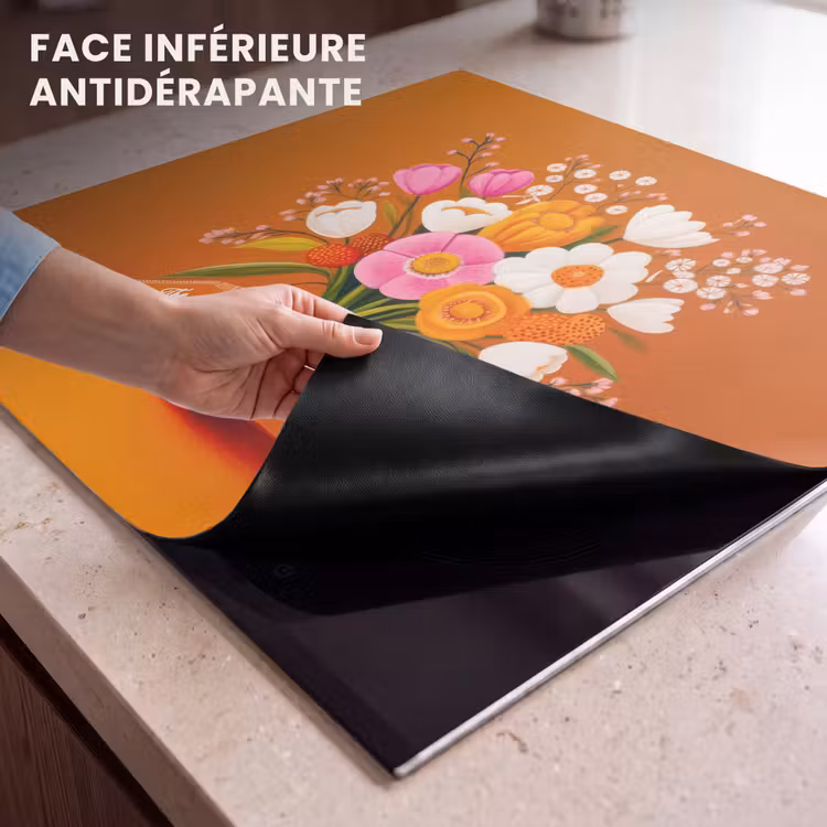 Protection plaque induction - Vase - Fleurs - Orange — 7